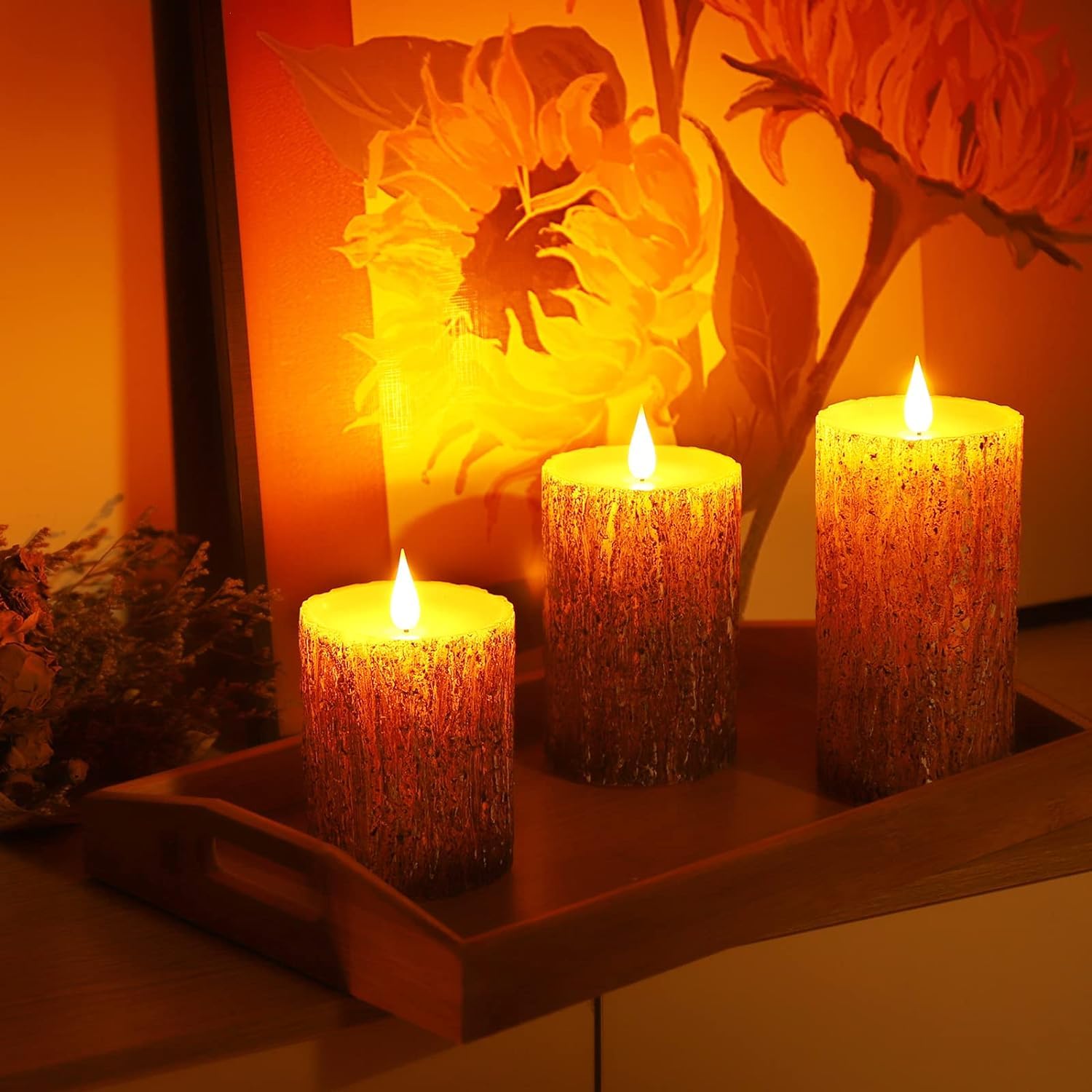 FYCAN 2 LED Flameless Pillar Candle